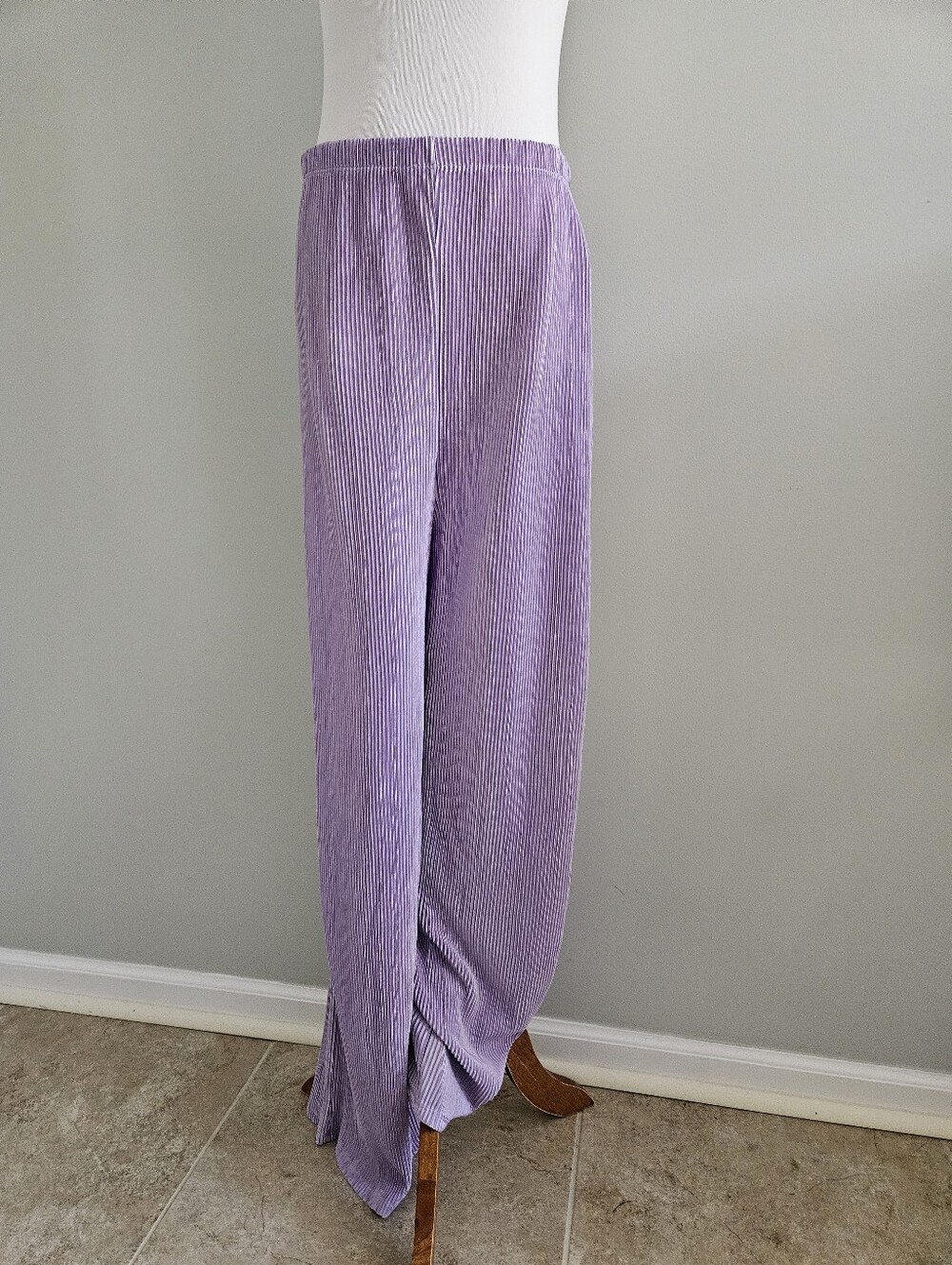 Hudson Gray | Lavender Wide-Leg Rib Pants